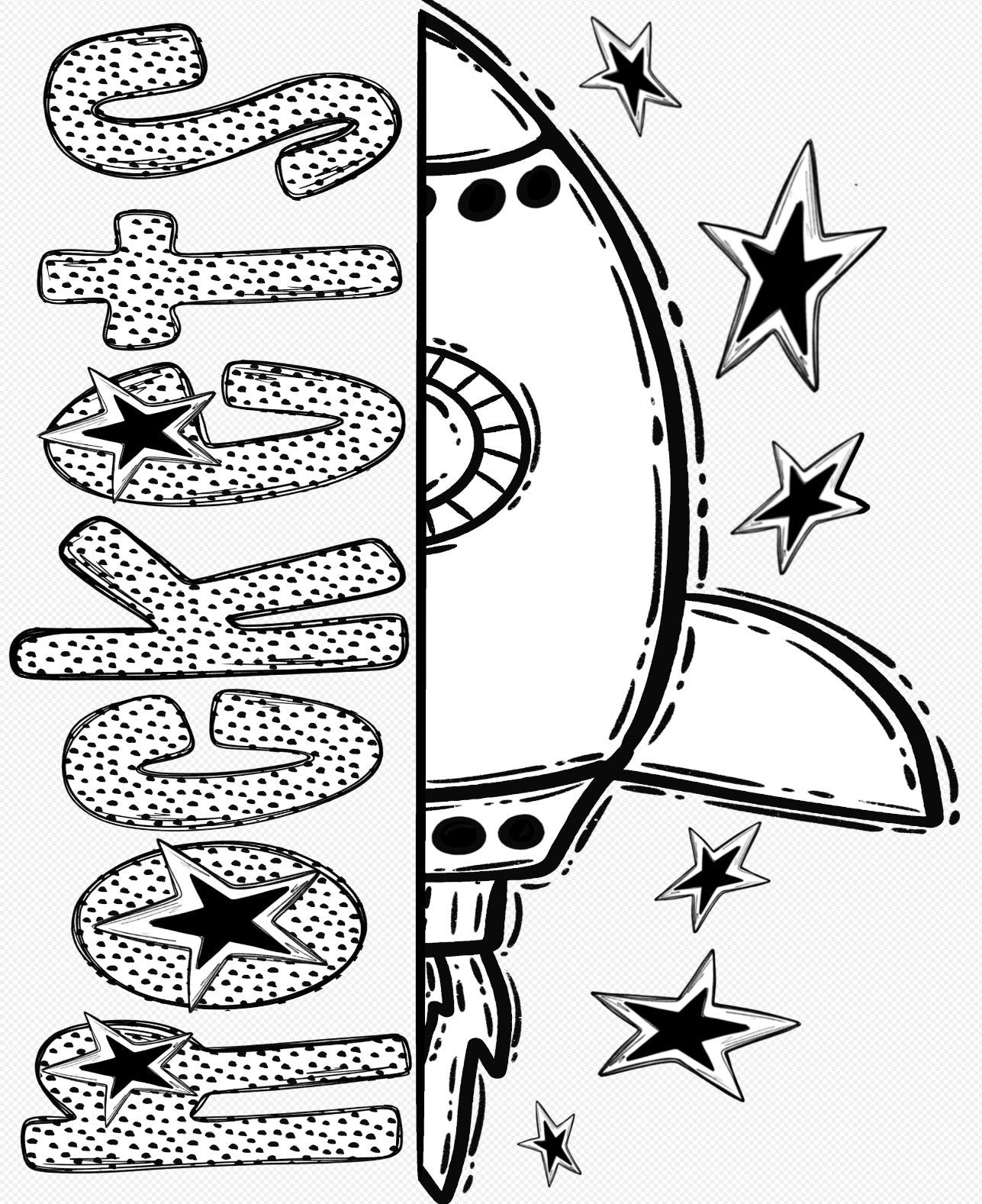 Bulldogs Half Face Black & White Mascot Tee