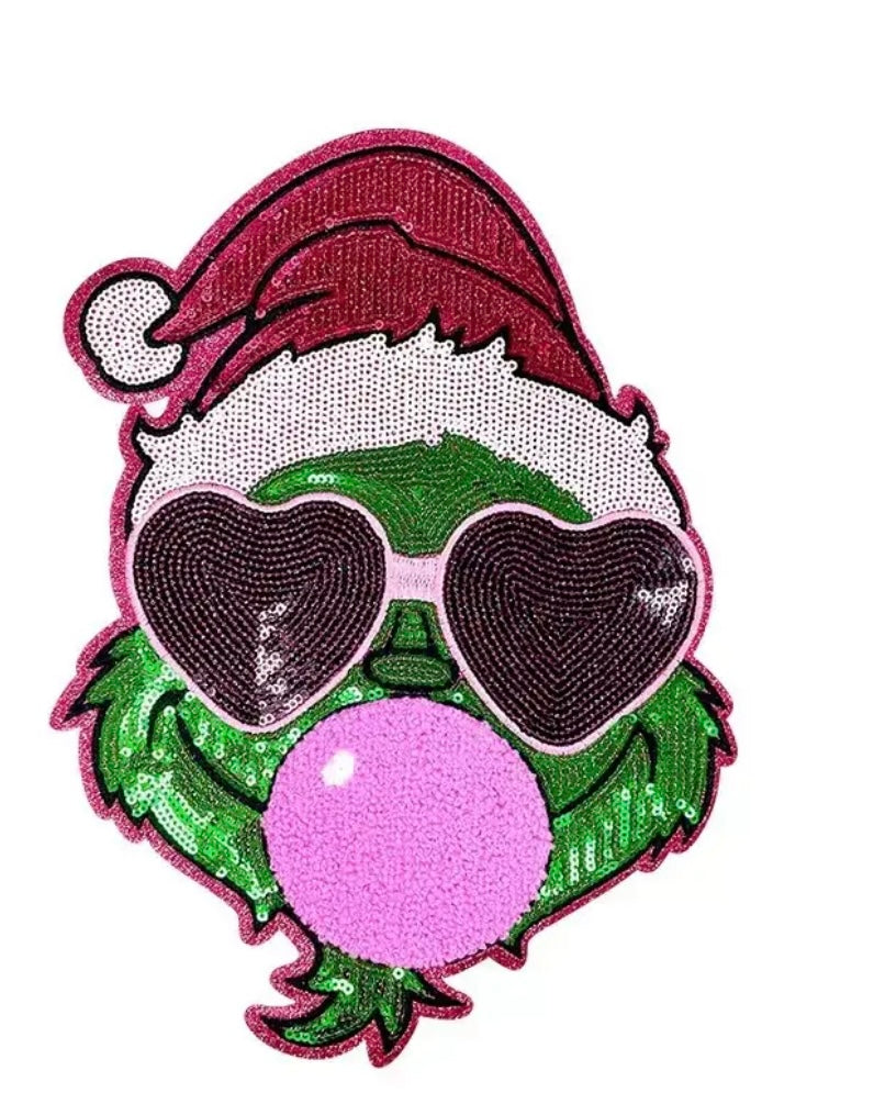 Grinch Blowing Bubble Splatter Sweatshirt