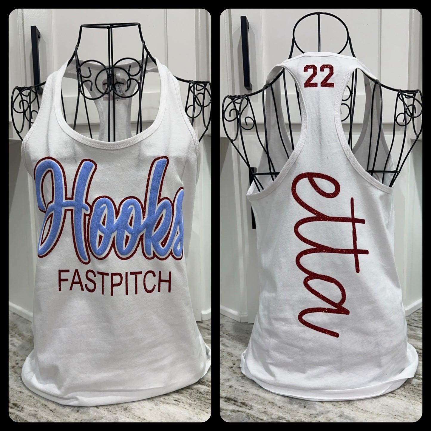 Sports Glitter & Puff Tank Top
