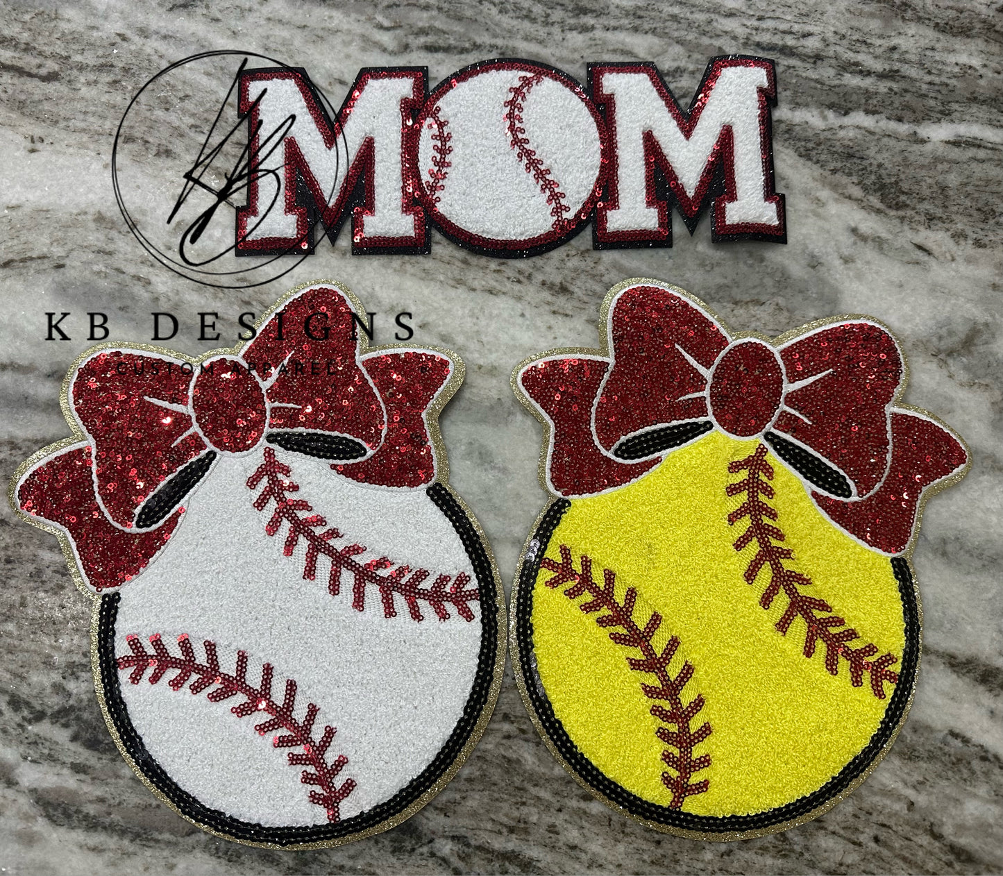Sequin Baseball W/Bow Front Pocket Sweatshirt