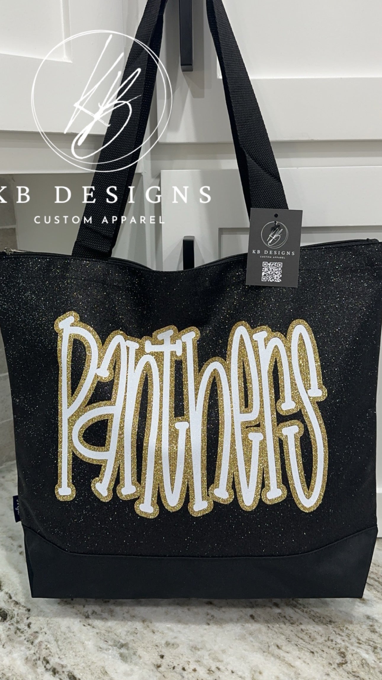 Custom Glitter Canvas Tote Bag