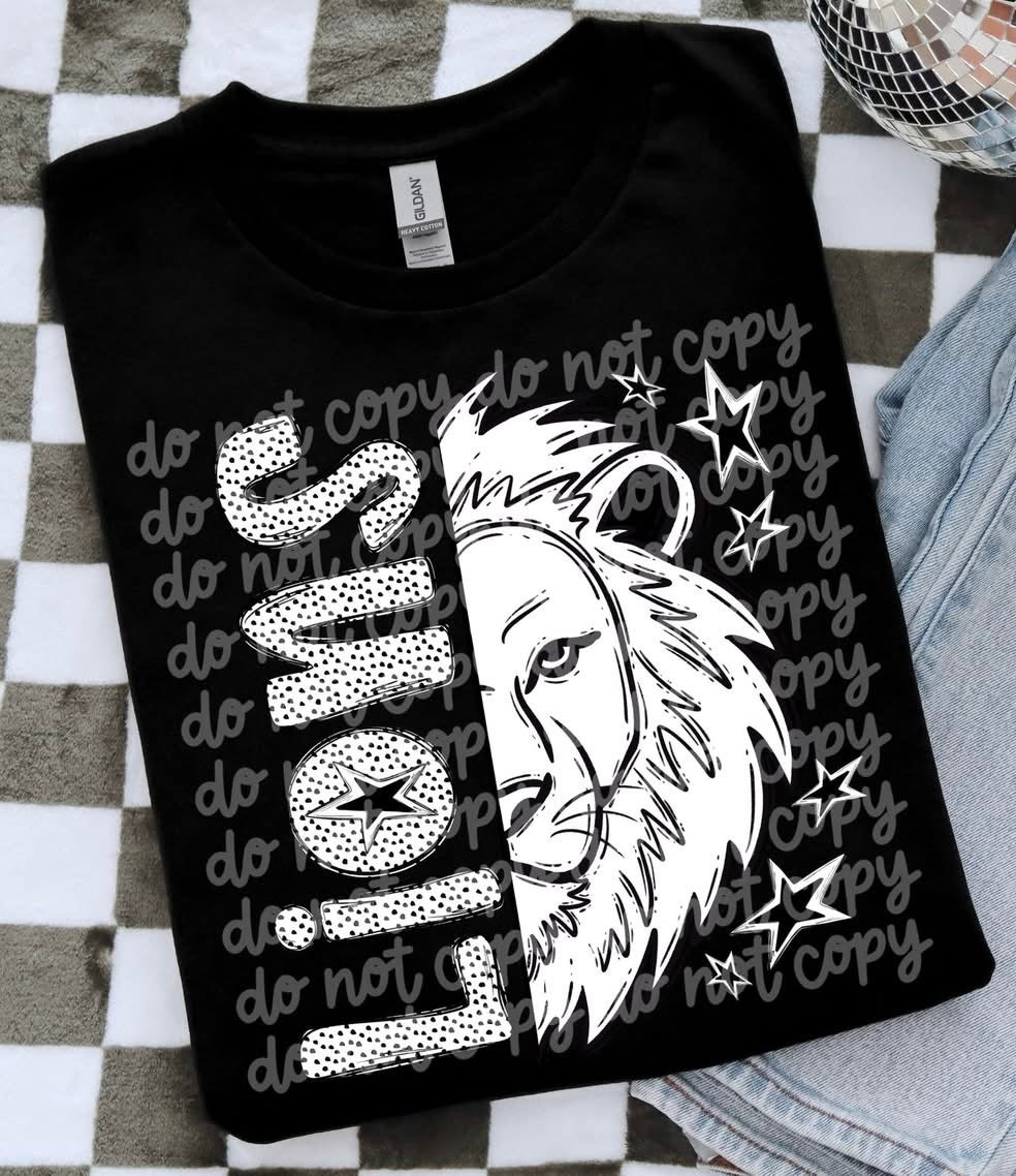 Bulldogs Half Face Black & White Mascot Tee