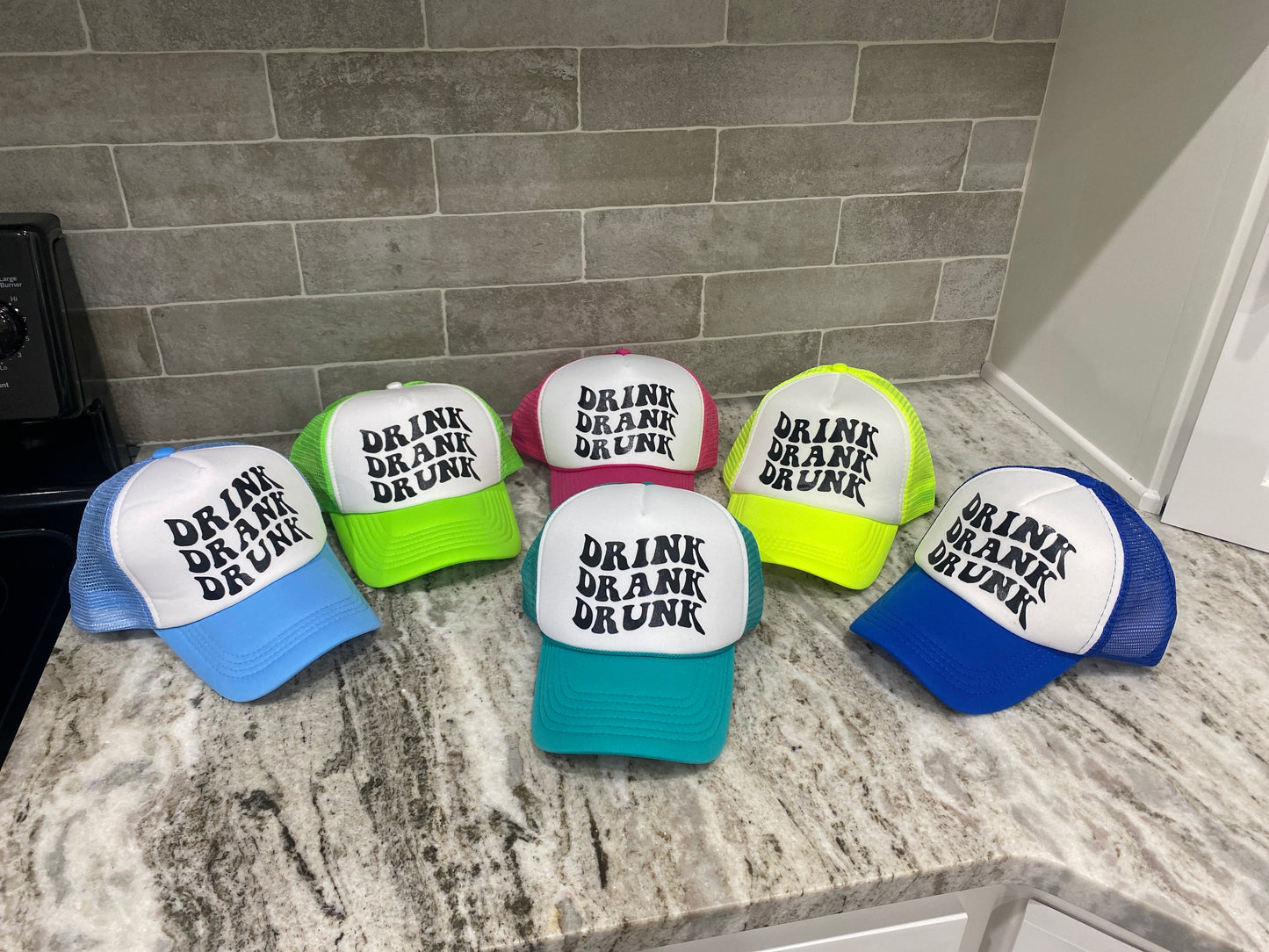 Drink Drank Drunk Trucker Hat