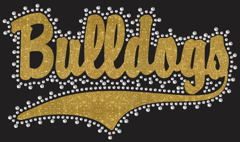 Bulldogs Glitter & Rhinestone Swoosh
