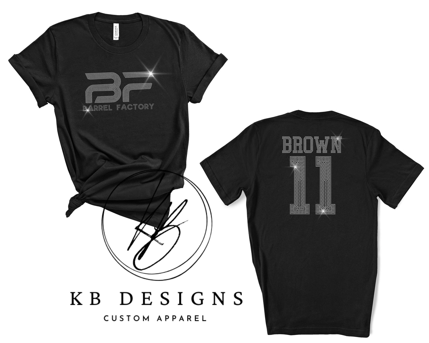 Custom Sports Spangle Tee W/Back Personalization