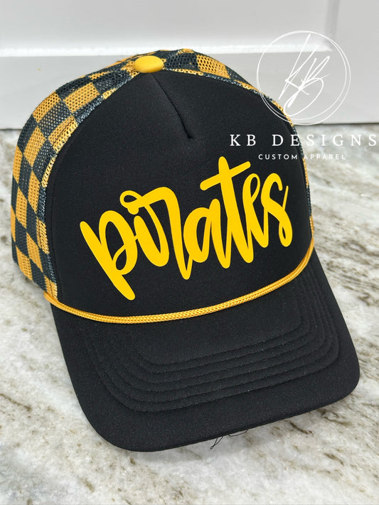 Pirates Checkered Trucker Hat