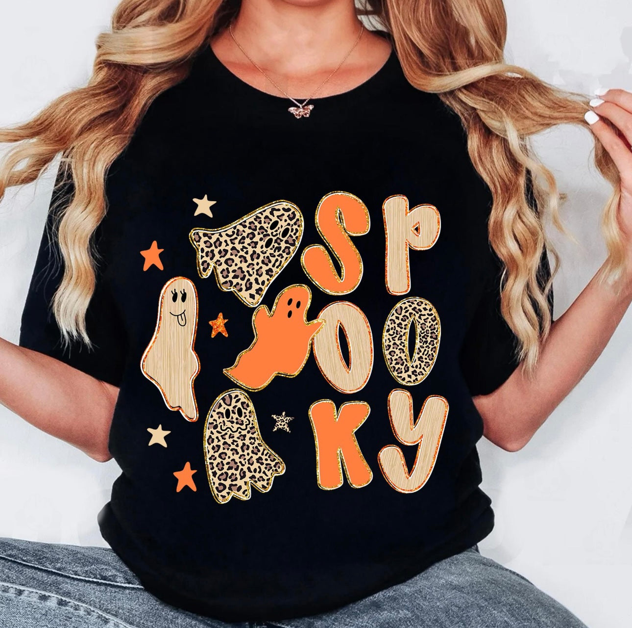 Spooky Ghosts Tee (Orange or Pink)