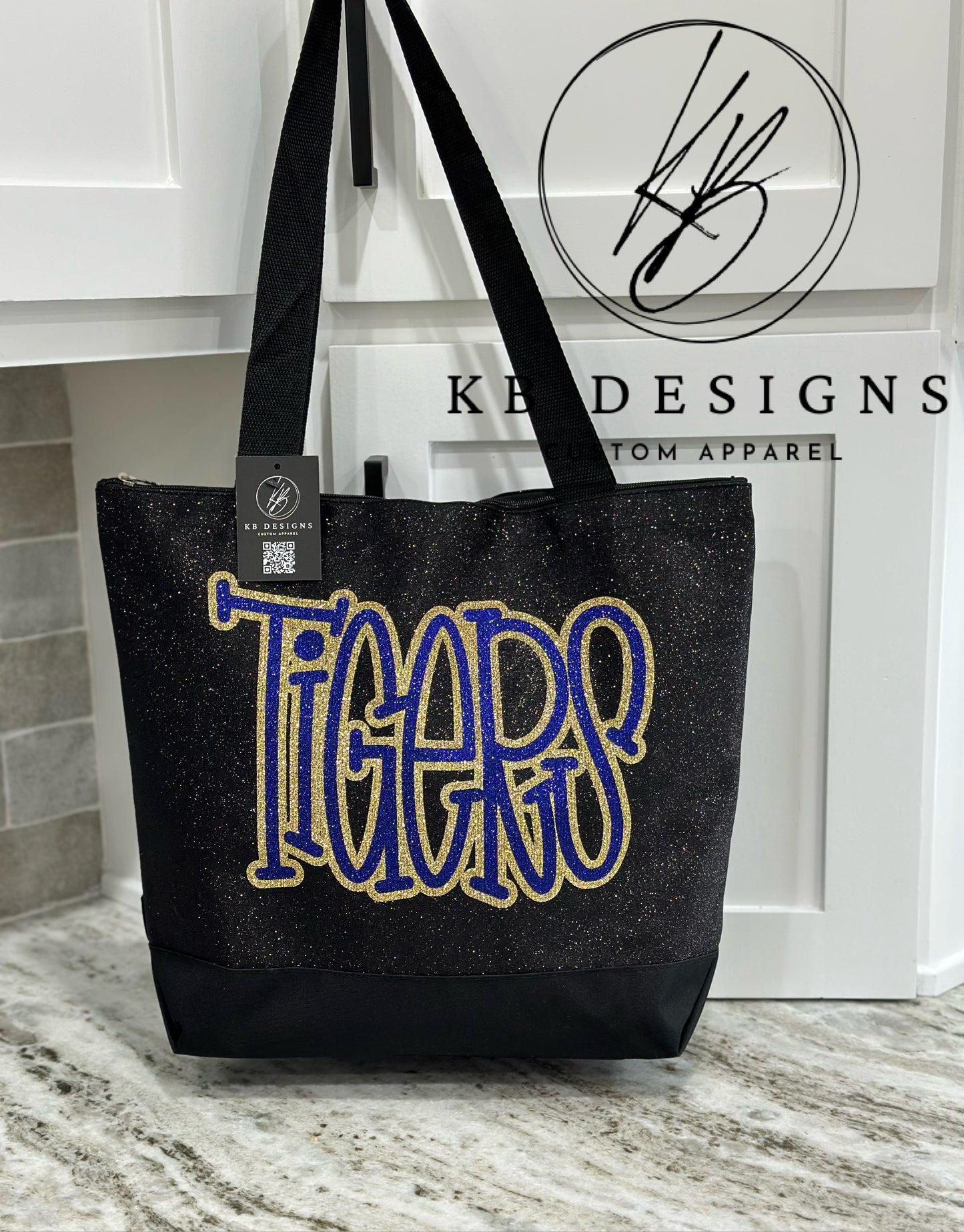 Custom Glitter Canvas Tote Bag