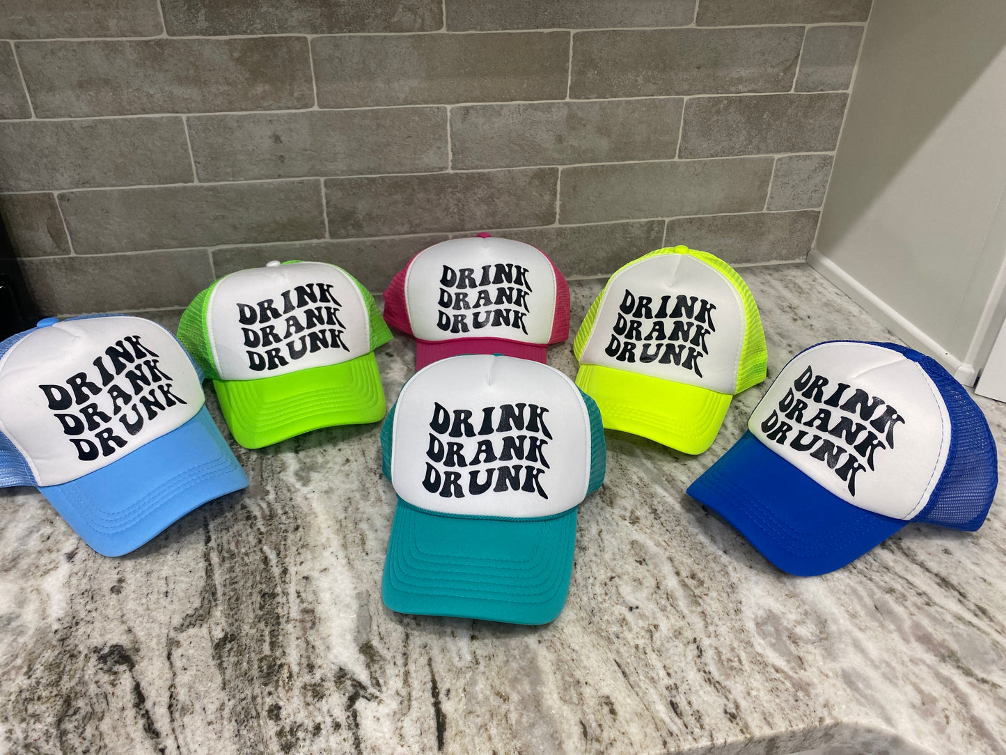 Drink Drank Drunk Trucker Hat
