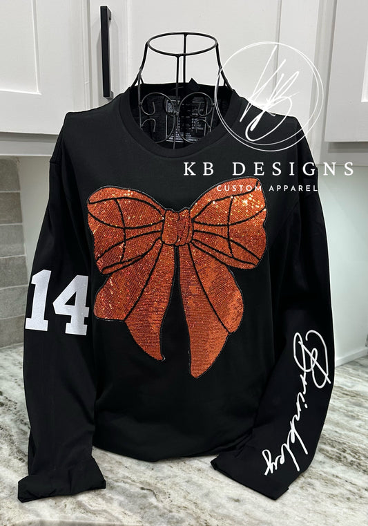Sequin Sports Bow W/Personalization