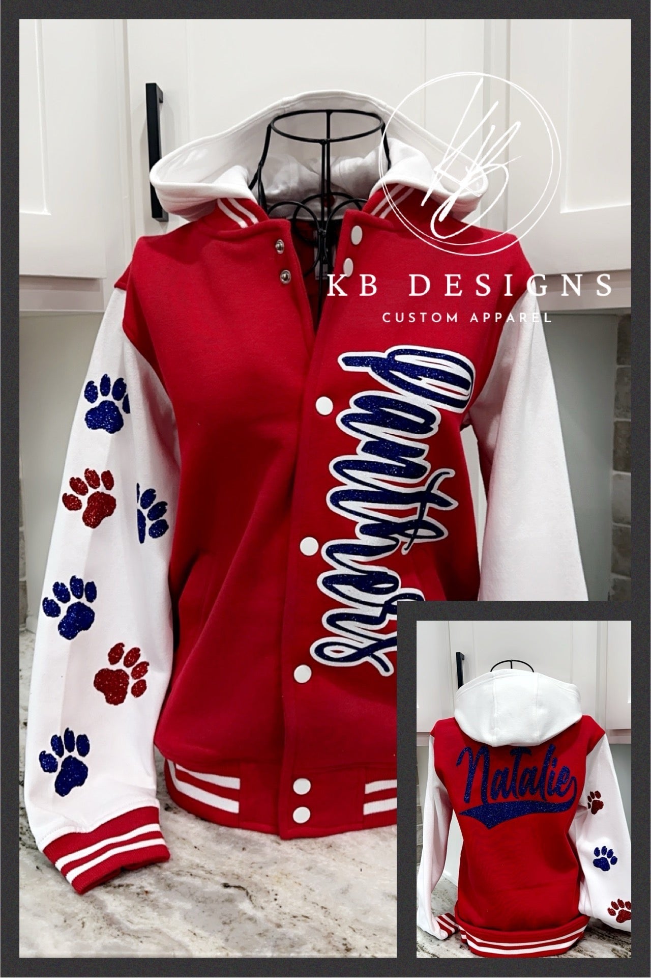 Cougars Varsity Letterman Glitter Jacket