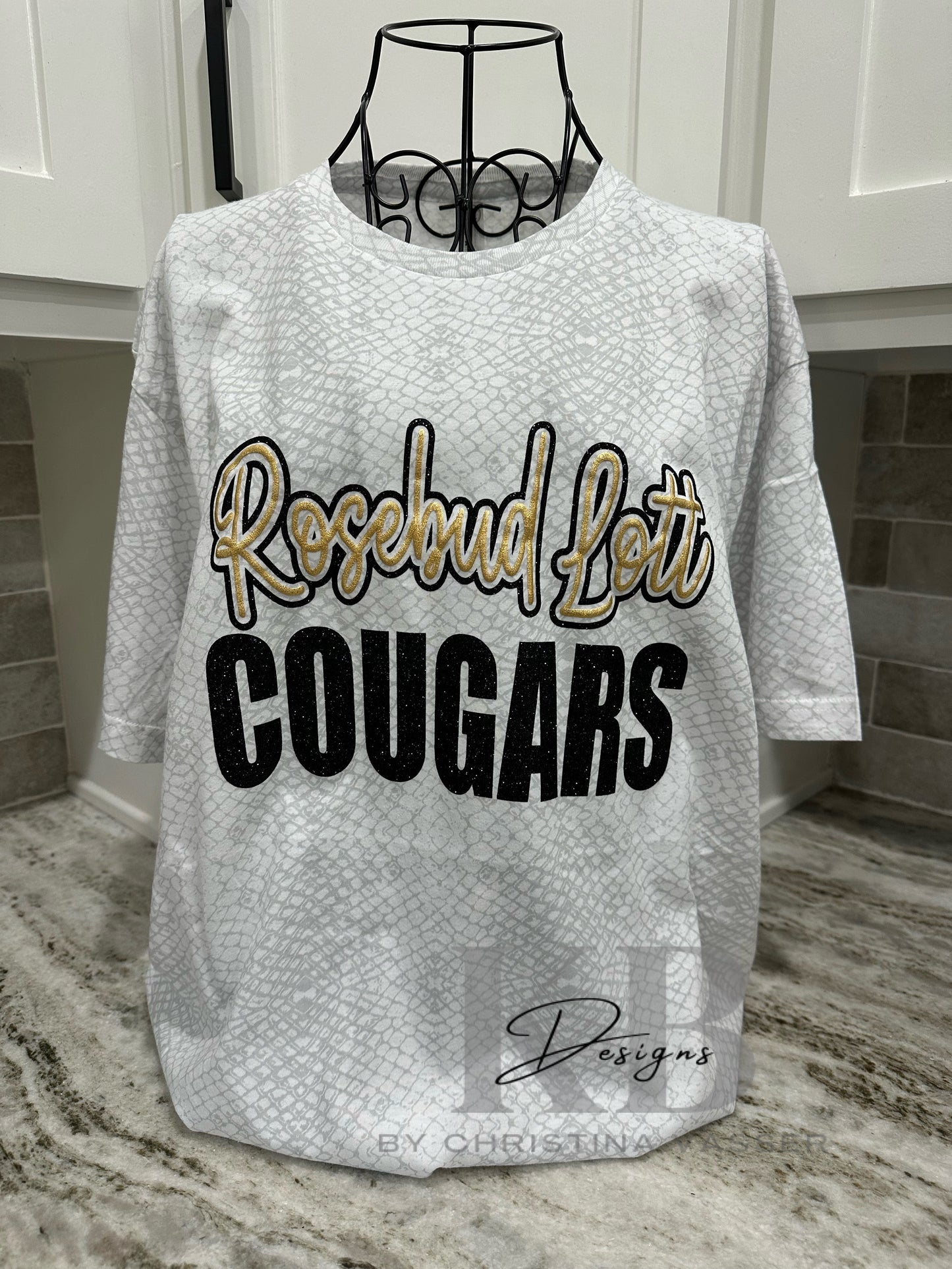 Custom Reptile Mascot glitter & puff Tee