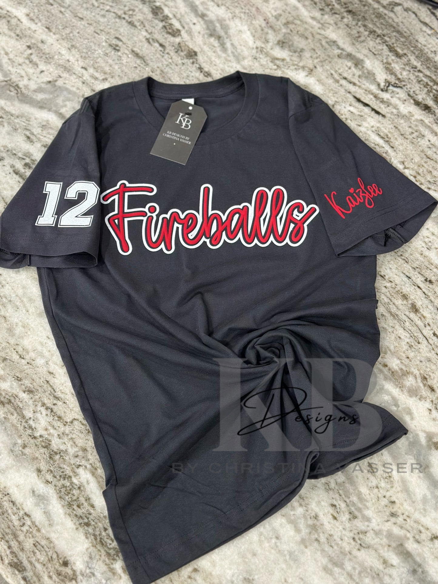 Personalized Sports Glitter & Puff Tee
