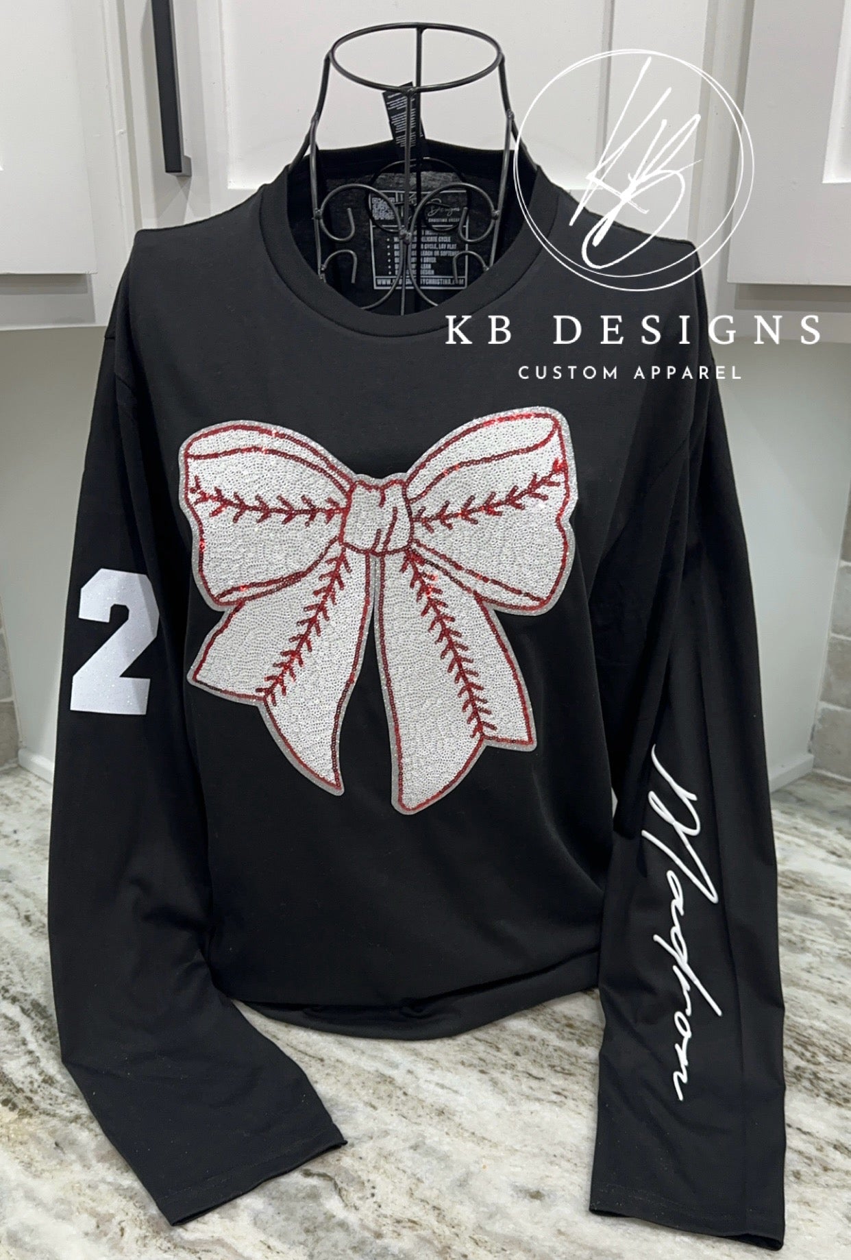 Sequin Sports Bow W/Personalization