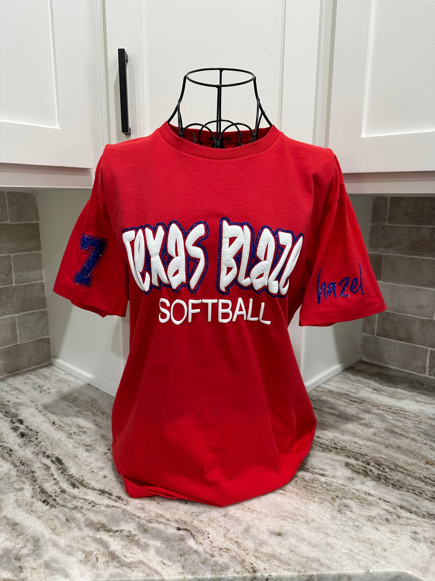 Personalized Sports Glitter & Puff Tee