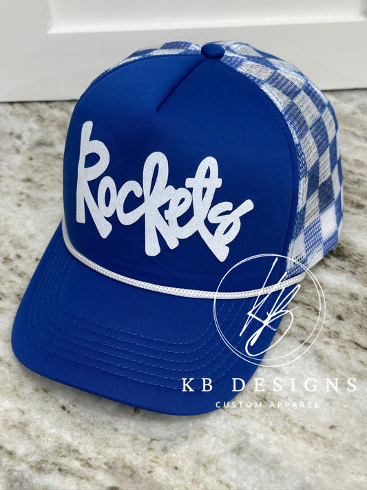 Robinson Rockets Checkered Trucker Hat