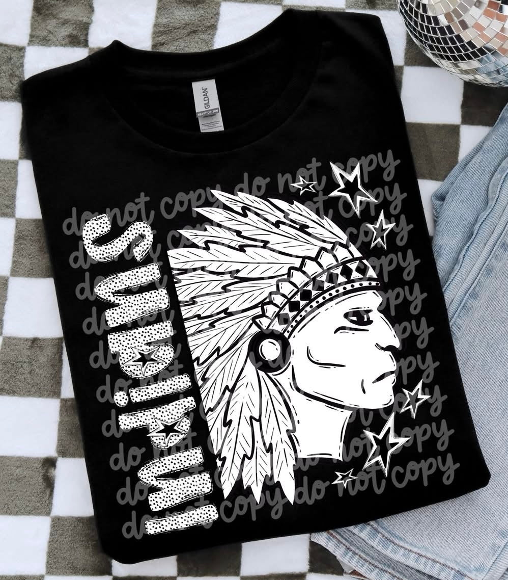 Bulldogs Half Face Black & White Mascot Tee