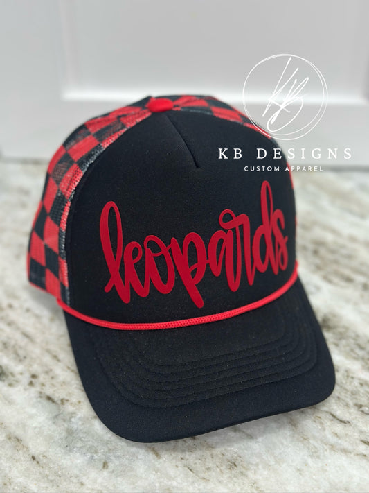 Leopards Checkered Trucker Hat