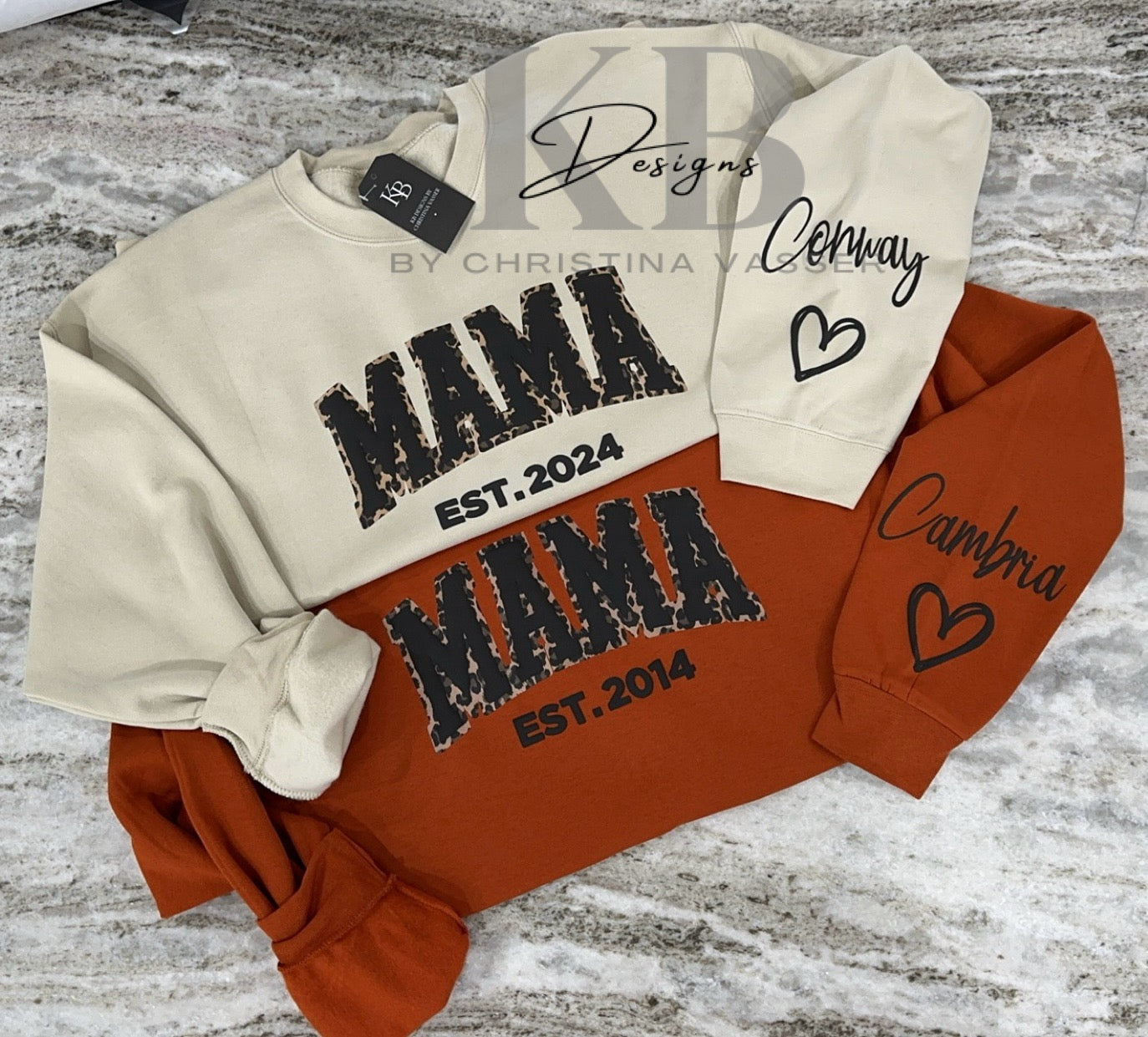 Personalized MAMA Leopard Puff Sweatshirt