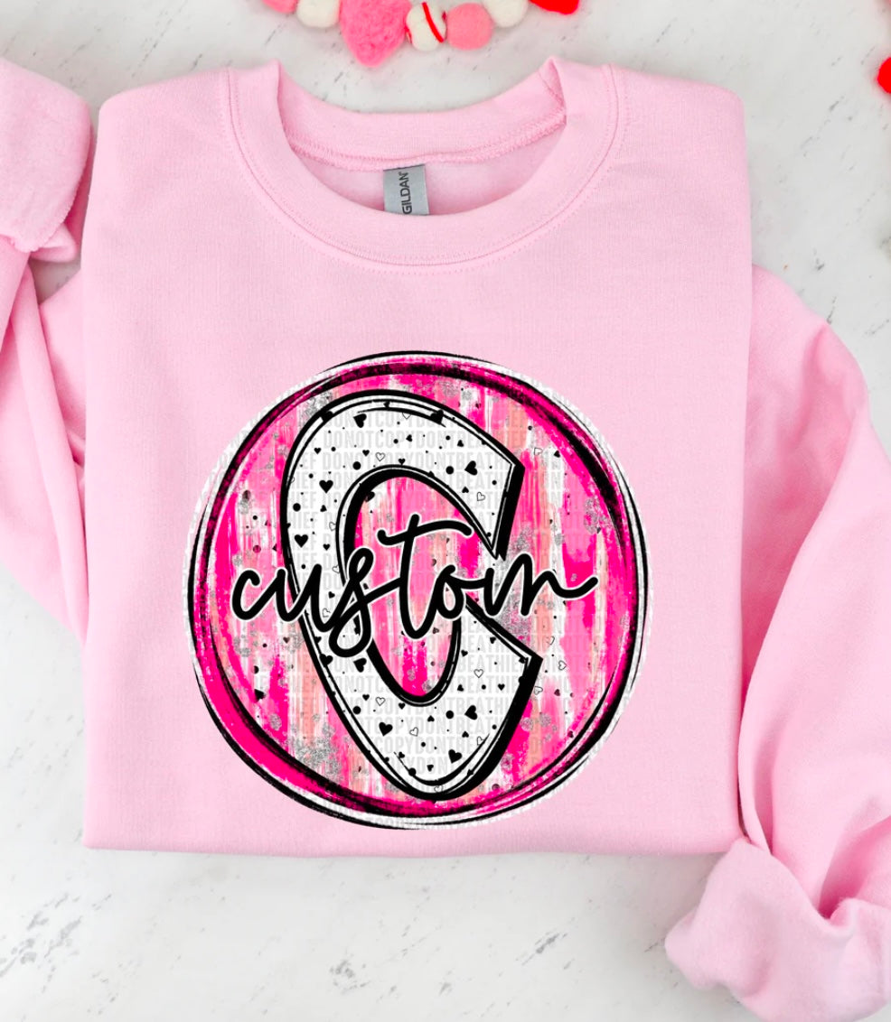 Pink Circle Brush Stroke Custom Names