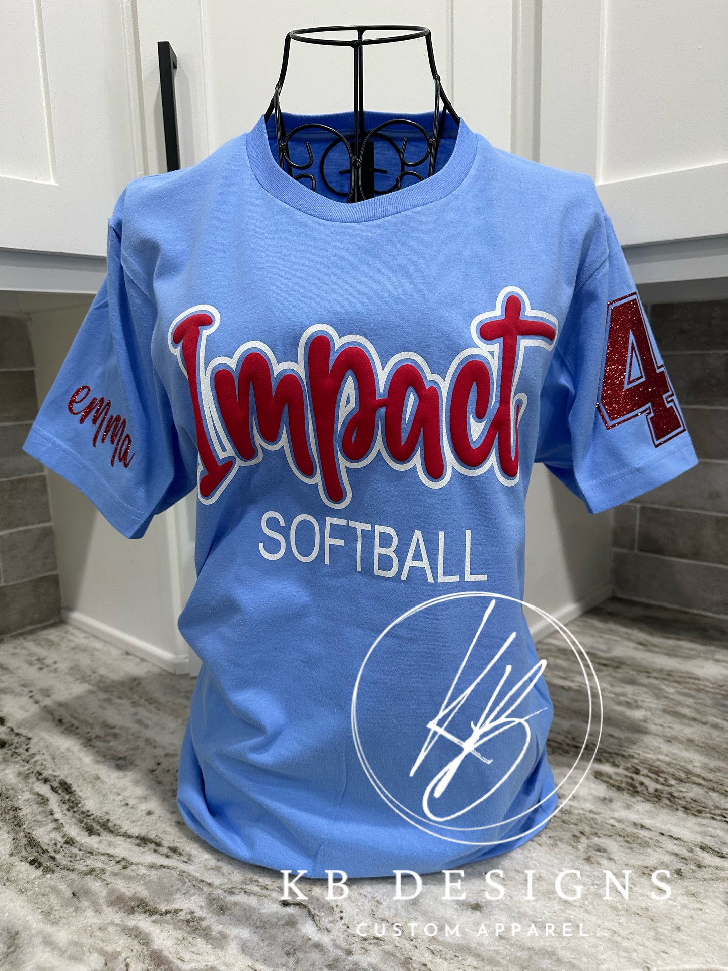 Personalized Sports Glitter & Puff Tee