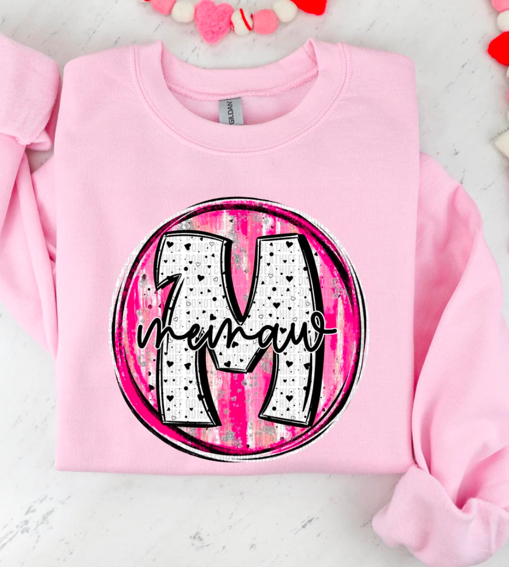 Pink Circle Brush Stroke Custom Names