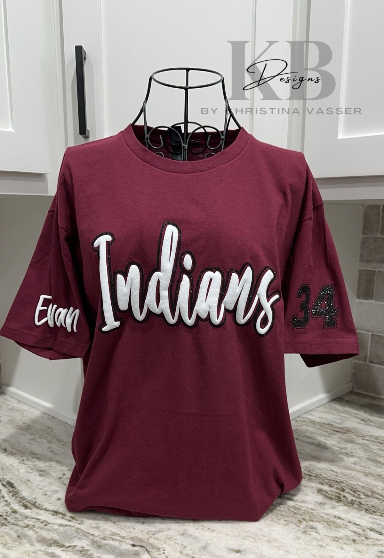 Personalized Sports Glitter & Puff Tee