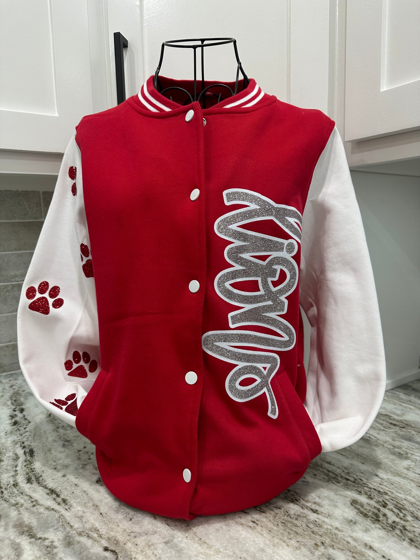 Cougars Varsity Letterman Glitter Jacket