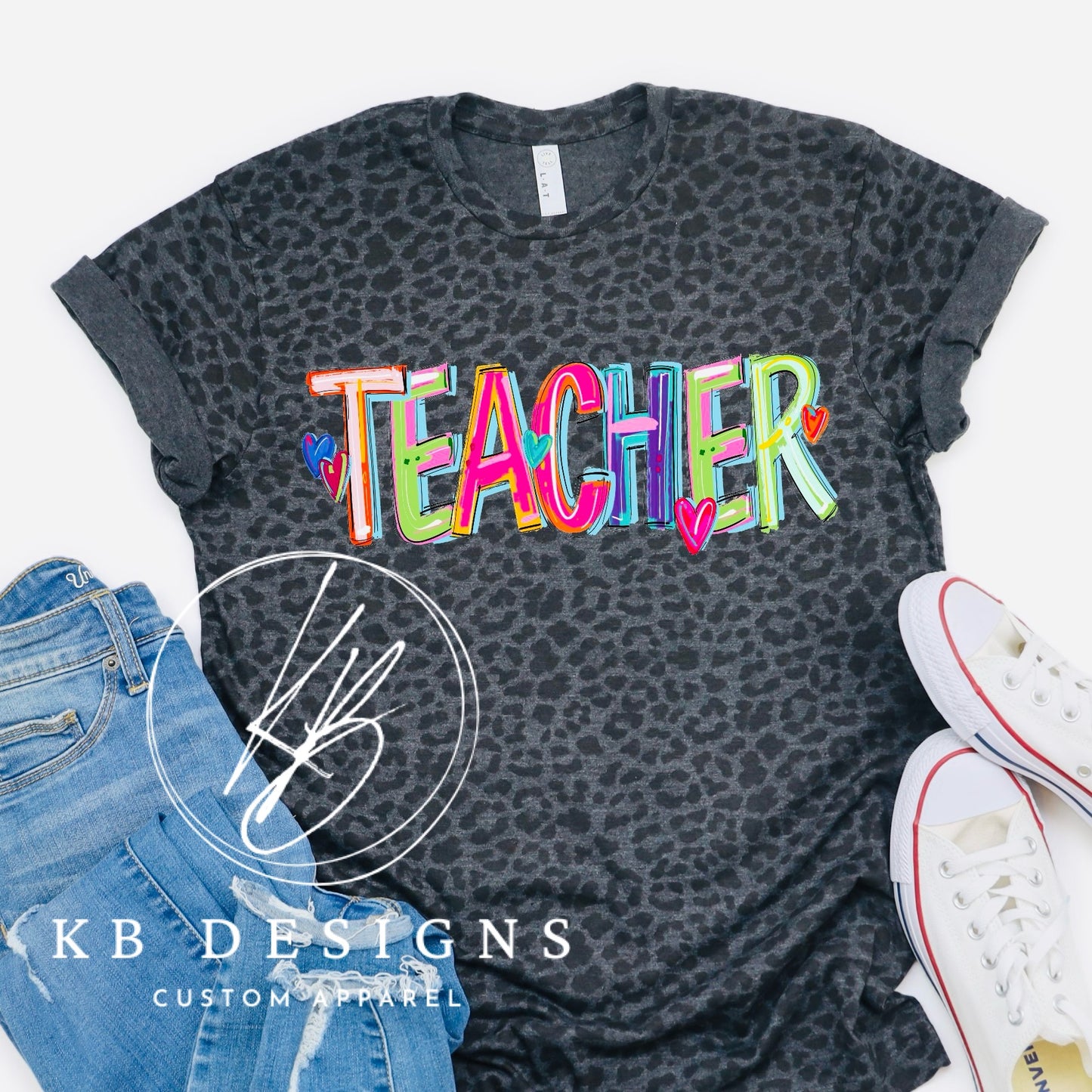 School Custom NEON CAP Word Tee