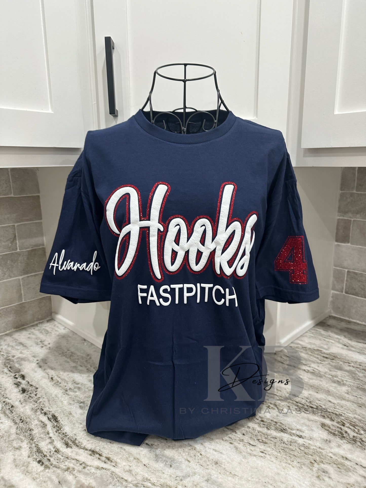 Personalized Sports Glitter & Puff Tee