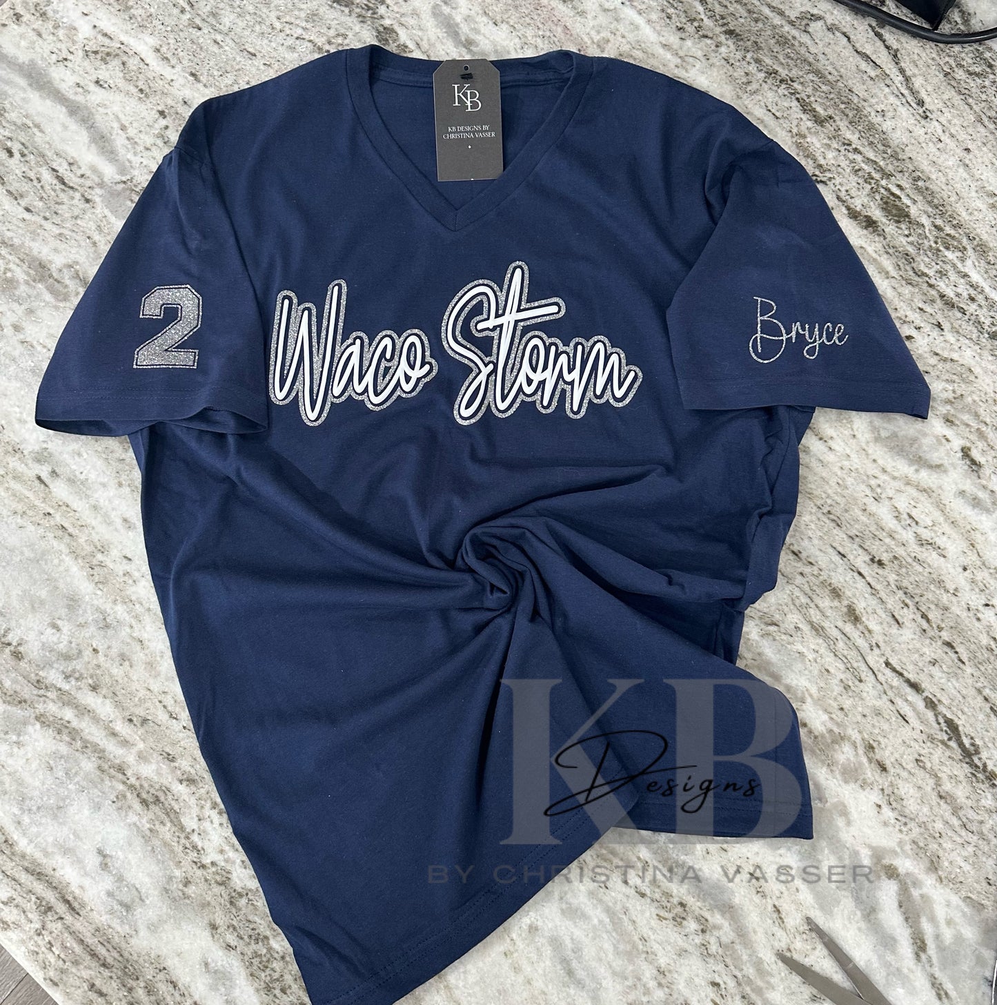 Personalized Sports Glitter & Puff Tee