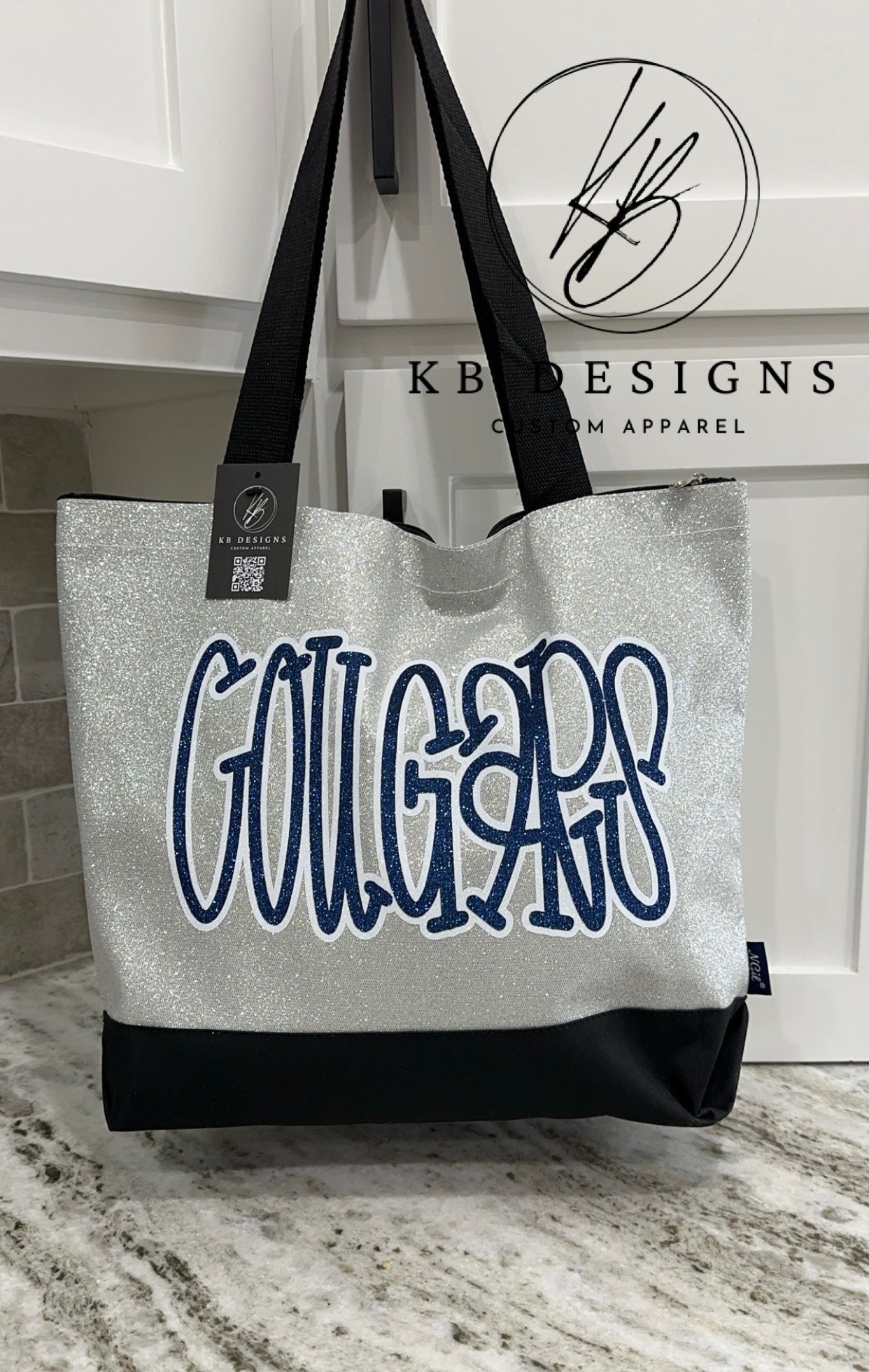 Custom Glitter Canvas Tote Bag