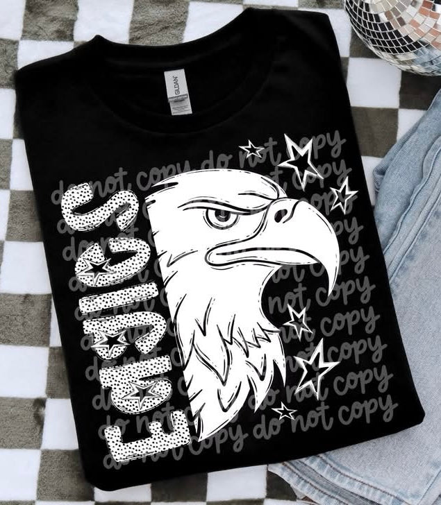 Bulldogs Half Face Black & White Mascot Tee