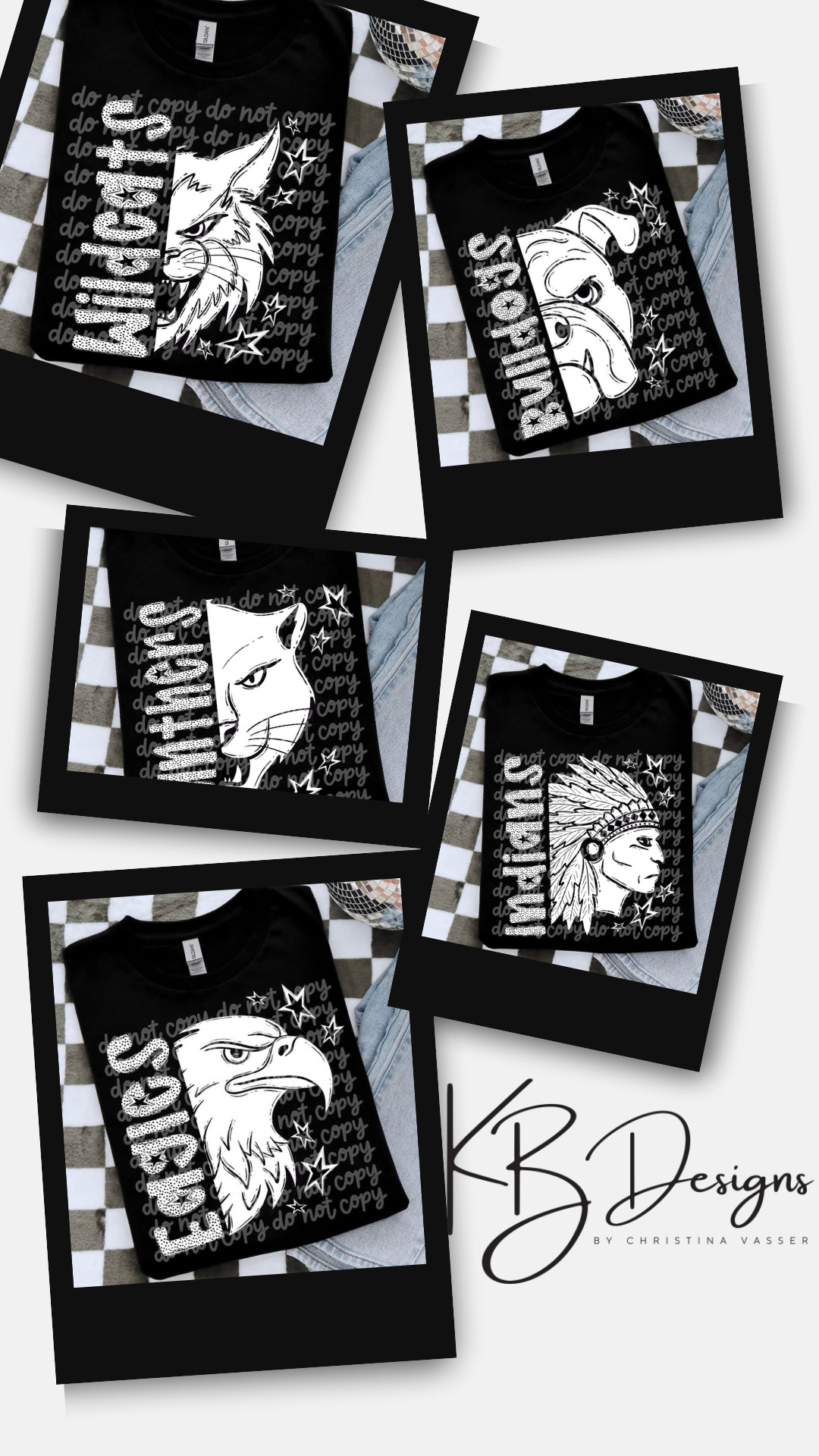Bulldogs Half Face Black & White Mascot Tee