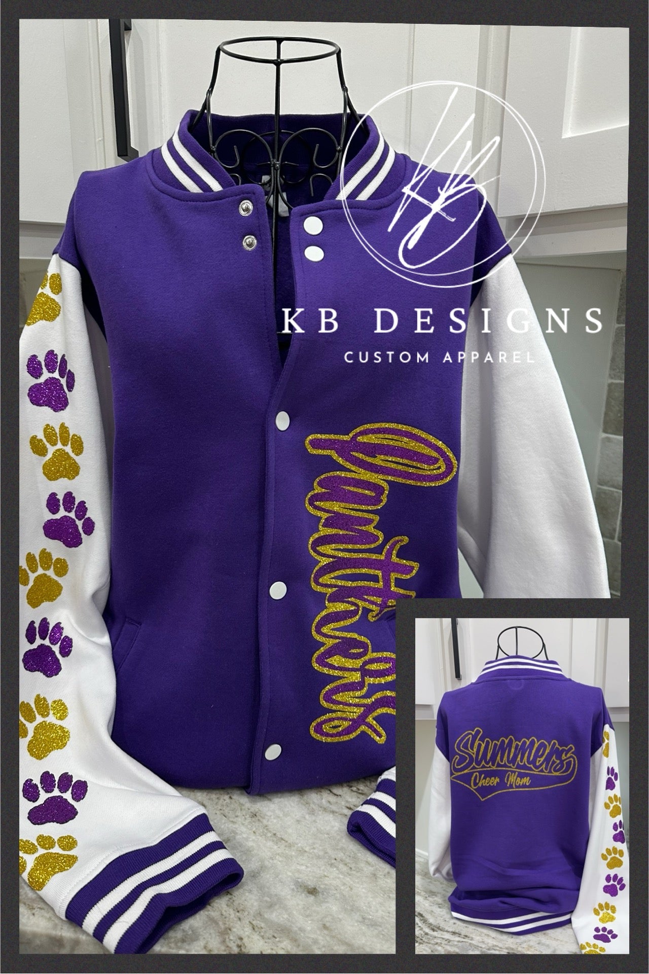 Panthers Varsity Letterman Glitter Jacket