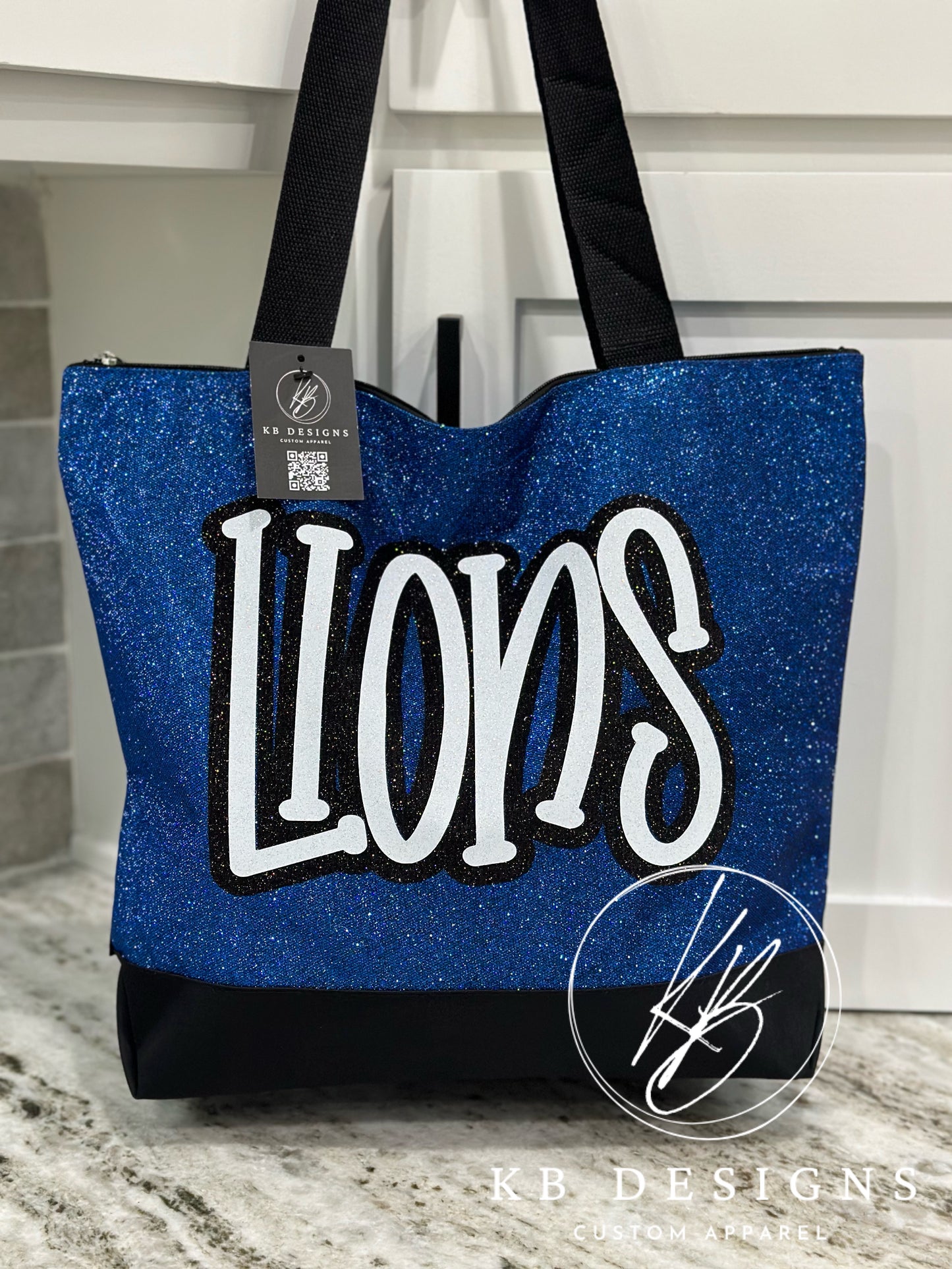 Custom Glitter Canvas Tote Bag