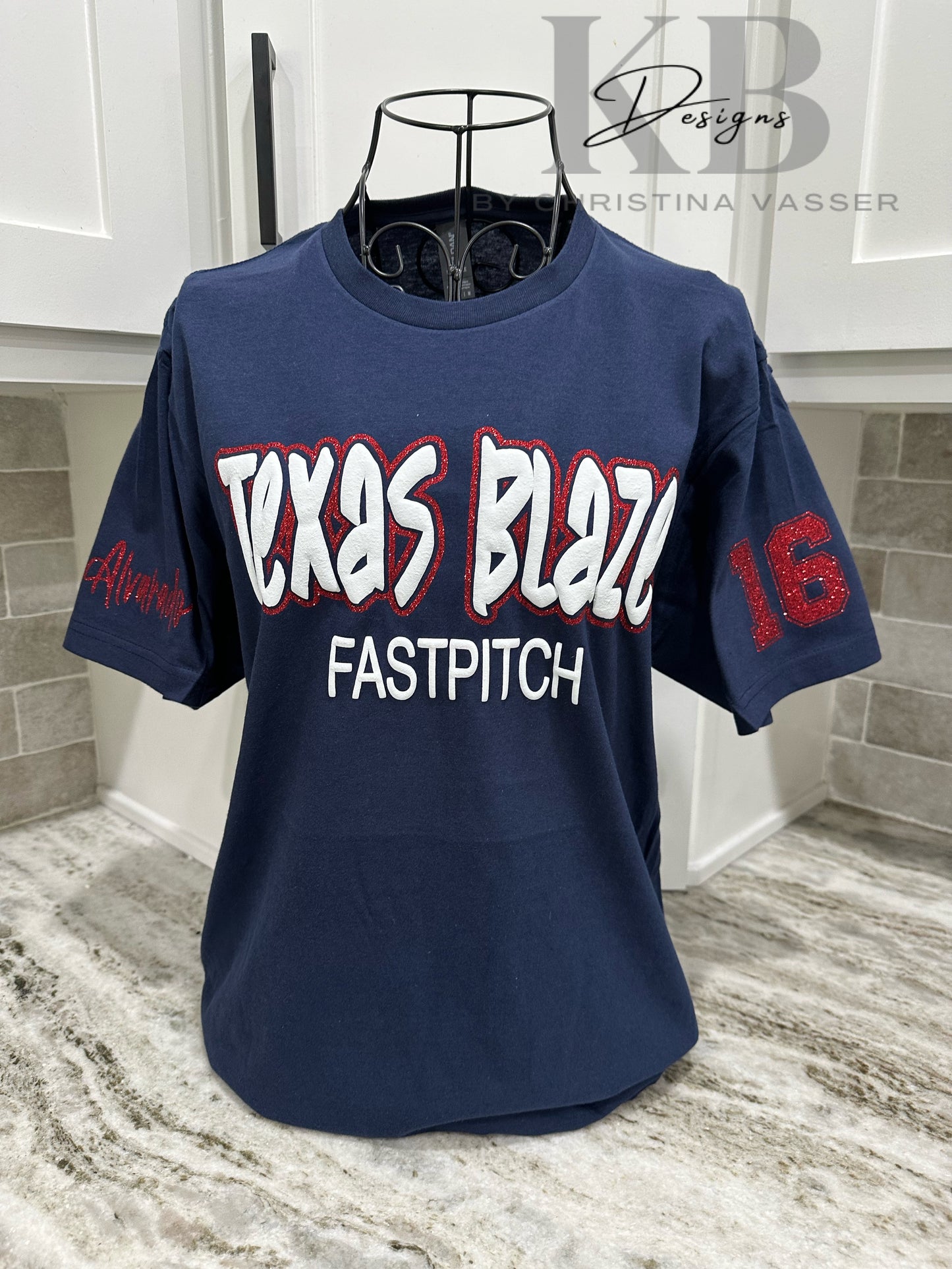 Personalized Sports Glitter & Puff Tee