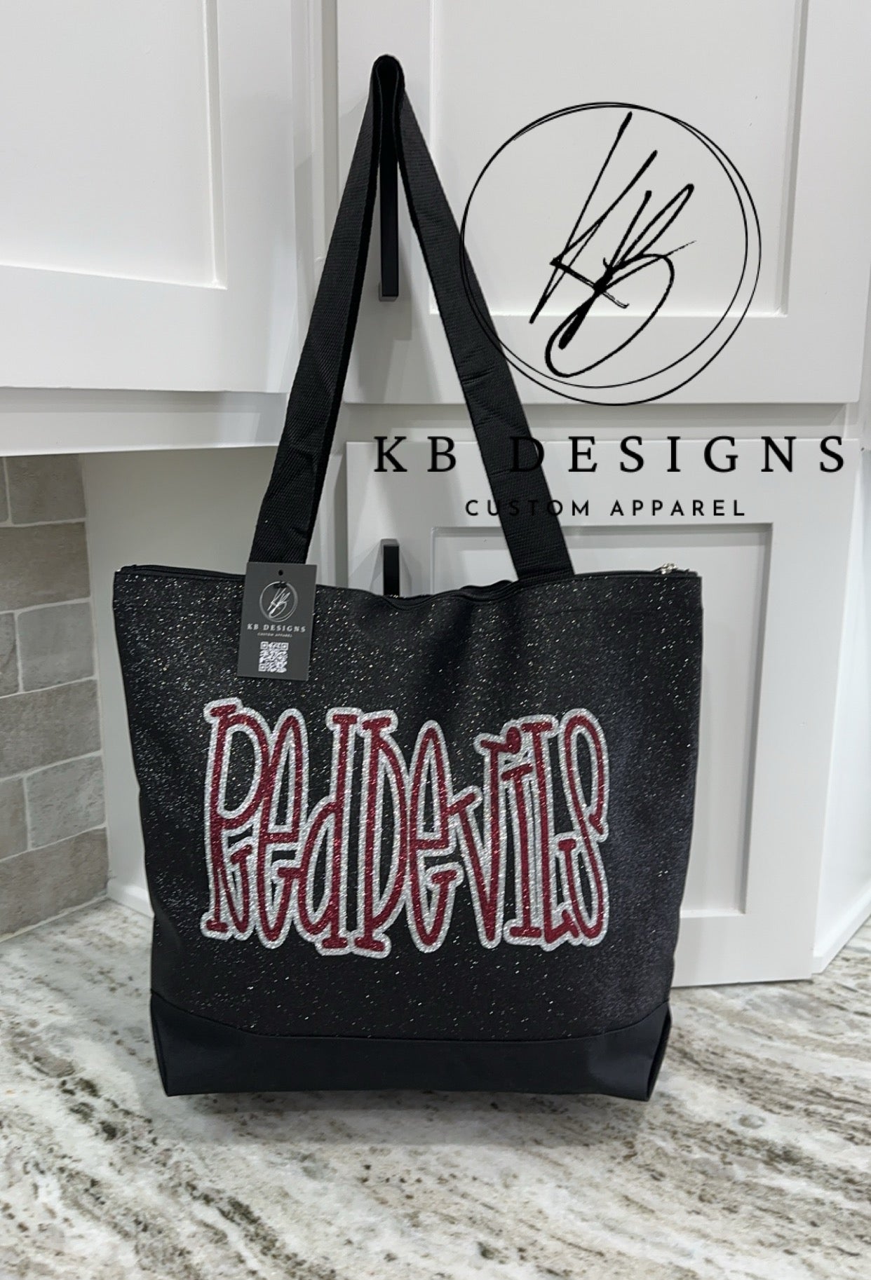 Custom Glitter Canvas Tote Bag