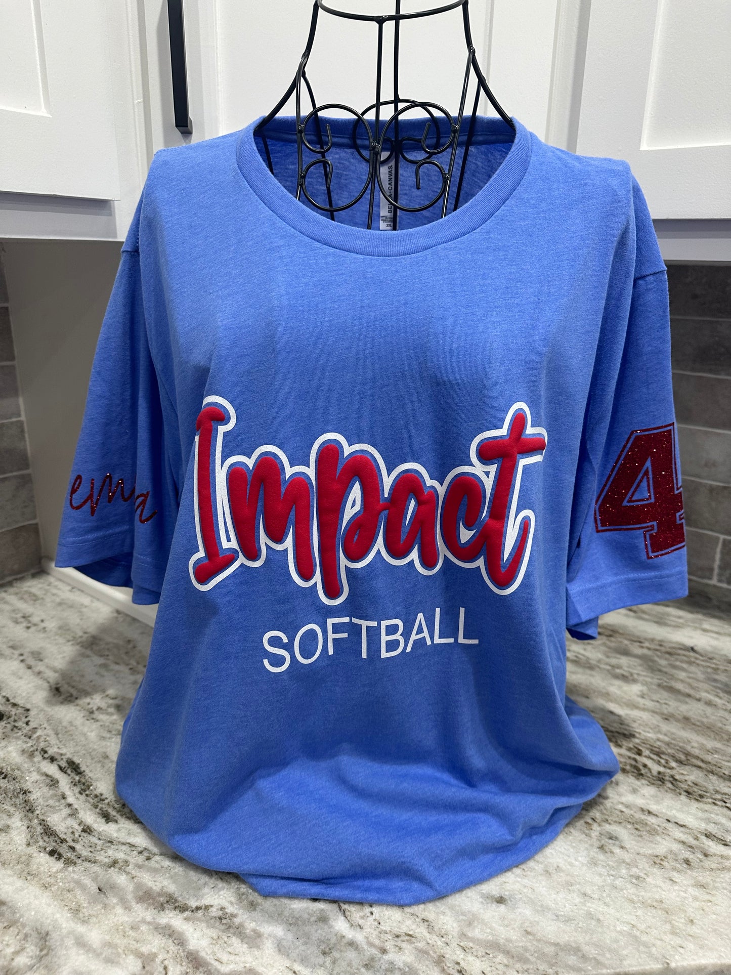 Personalized Sports Glitter & Puff Tee