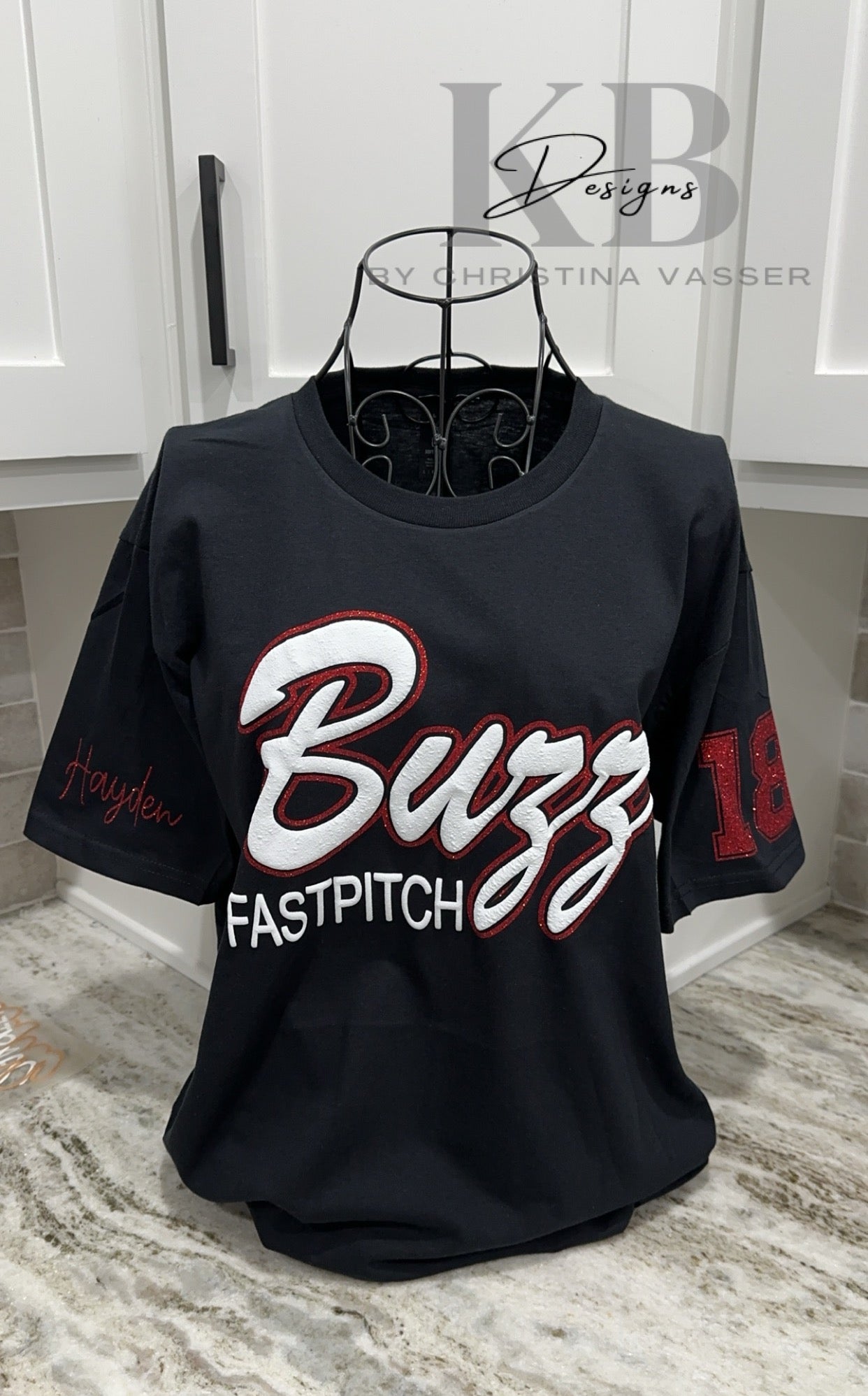 Personalized Sports Glitter & Puff Tee