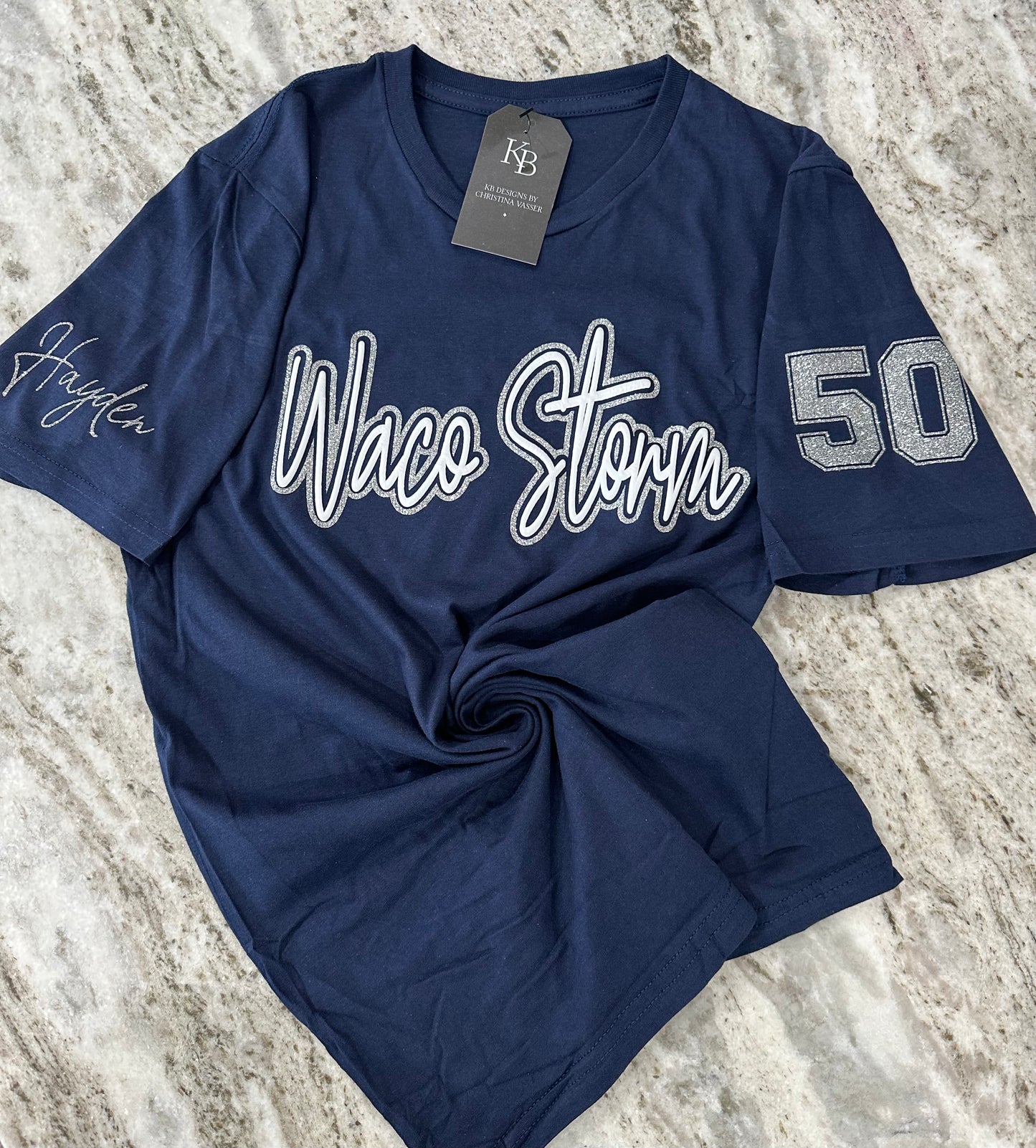 Personalized Sports Glitter & Puff Tee