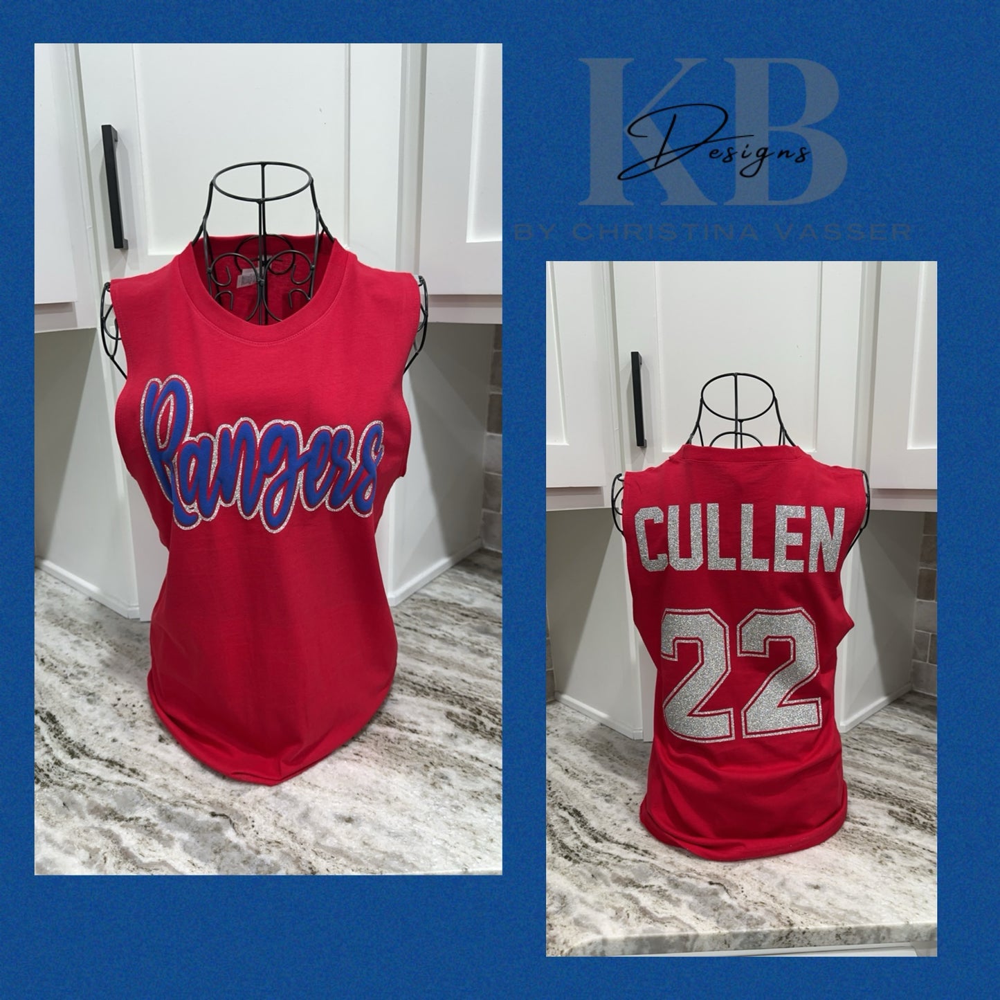 Sports Glitter & Puff Tank Top