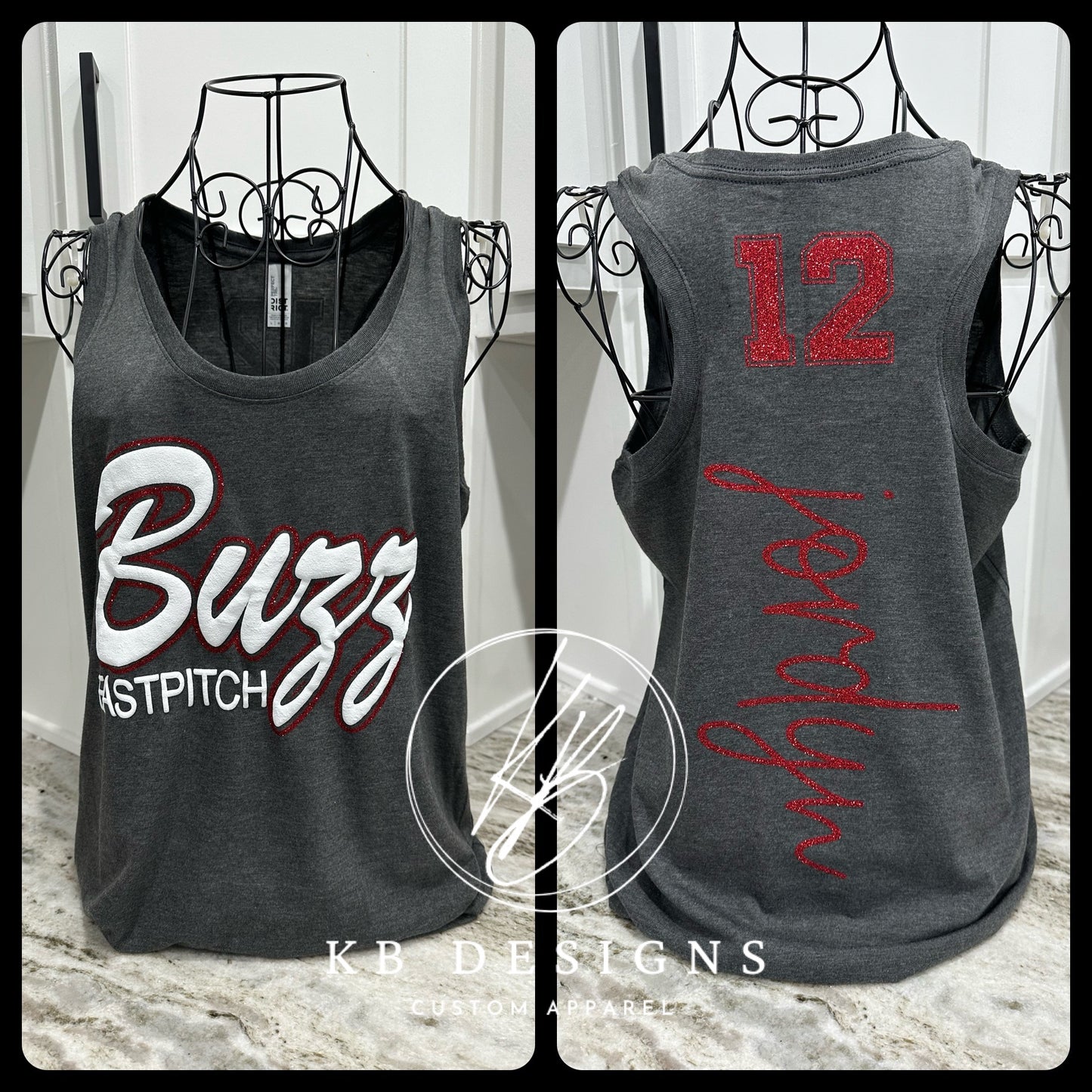 Sports Glitter & Puff Tank Top