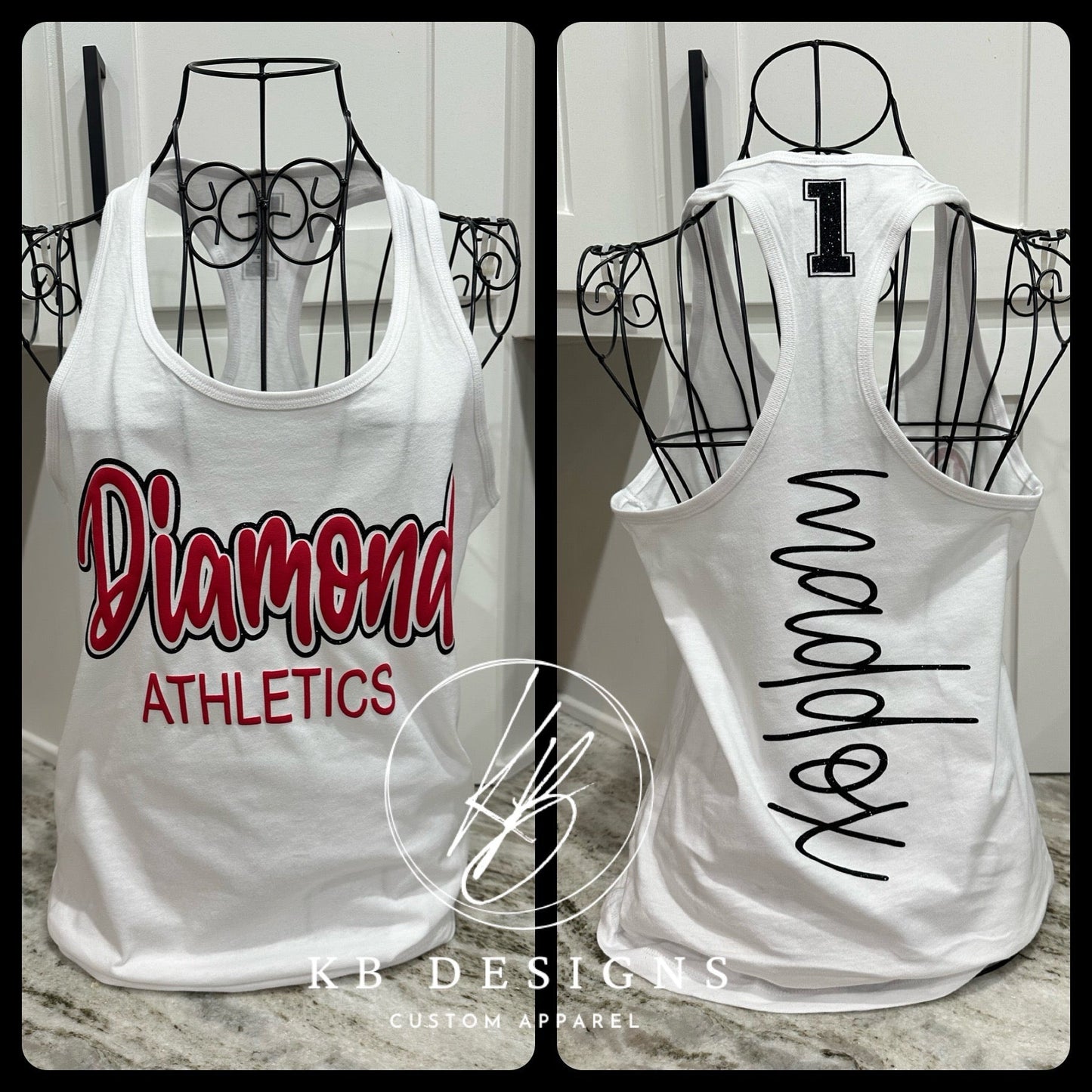 Sports Glitter & Puff Tank Top