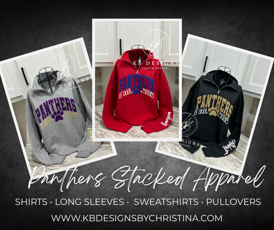 Panthers Stacked W/Town Name on Sleeve