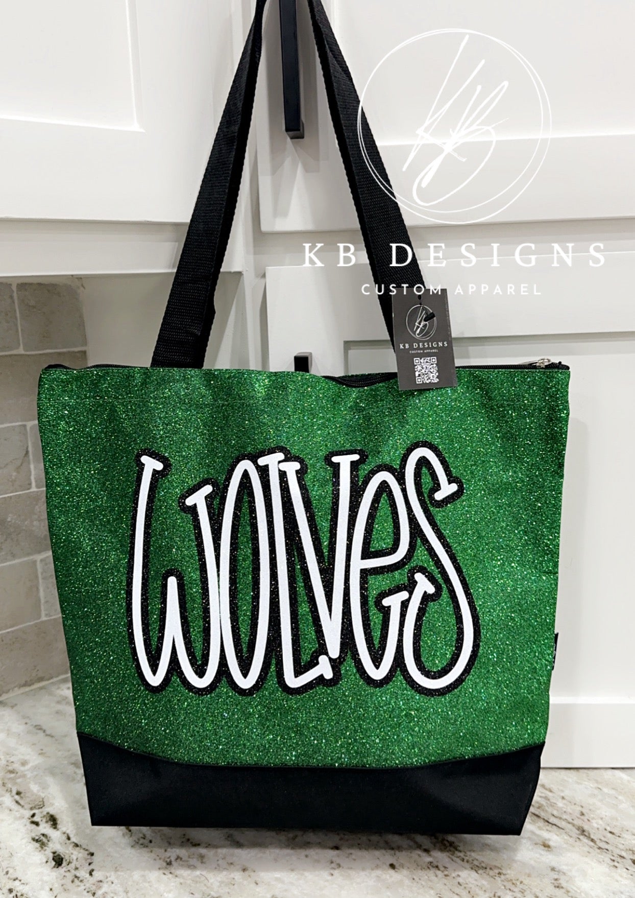 Custom Glitter Canvas Tote Bag