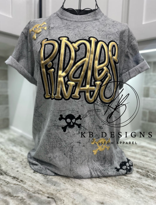 Pirates Doodle Glitter & Puff Tee