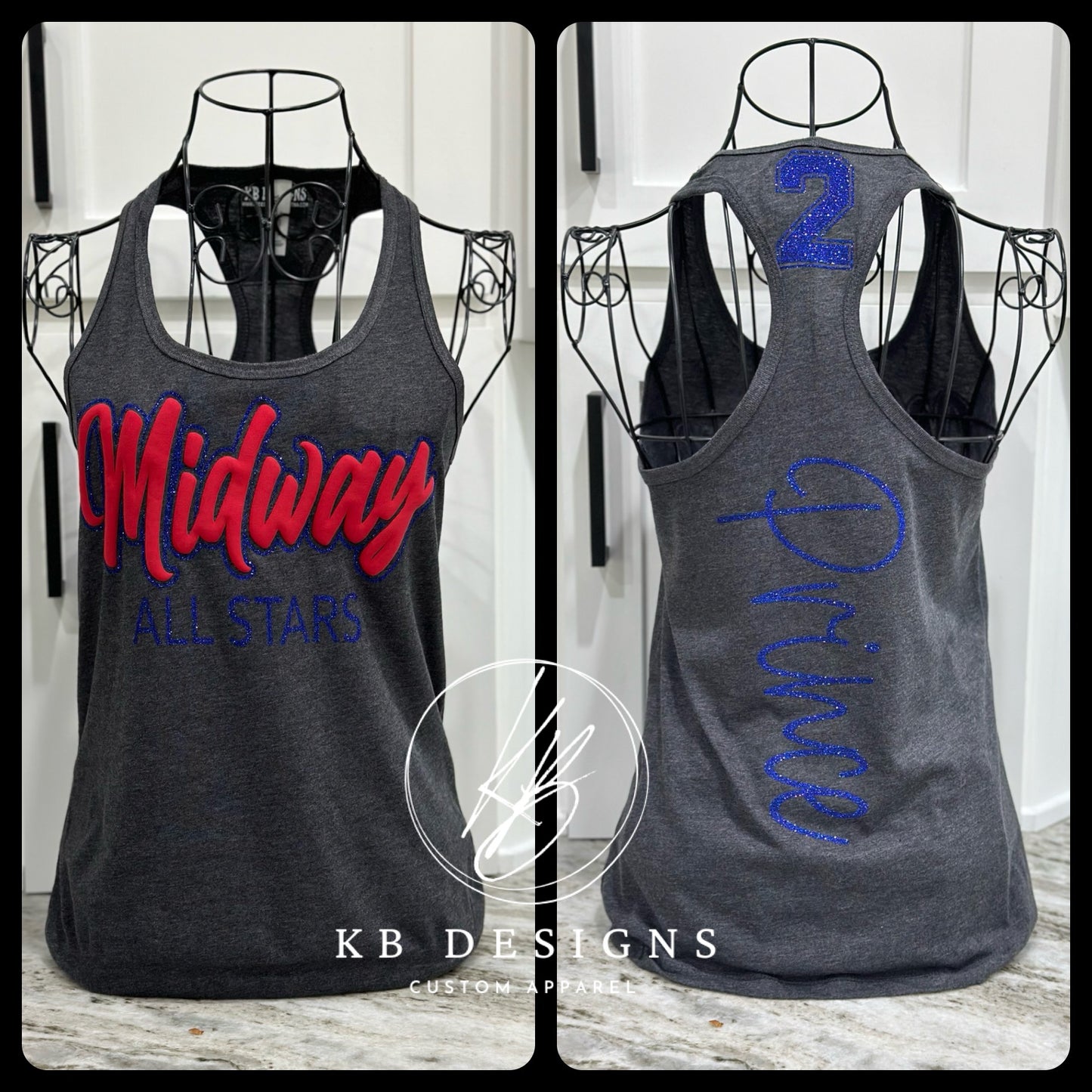 Sports Glitter & Puff Tank Top