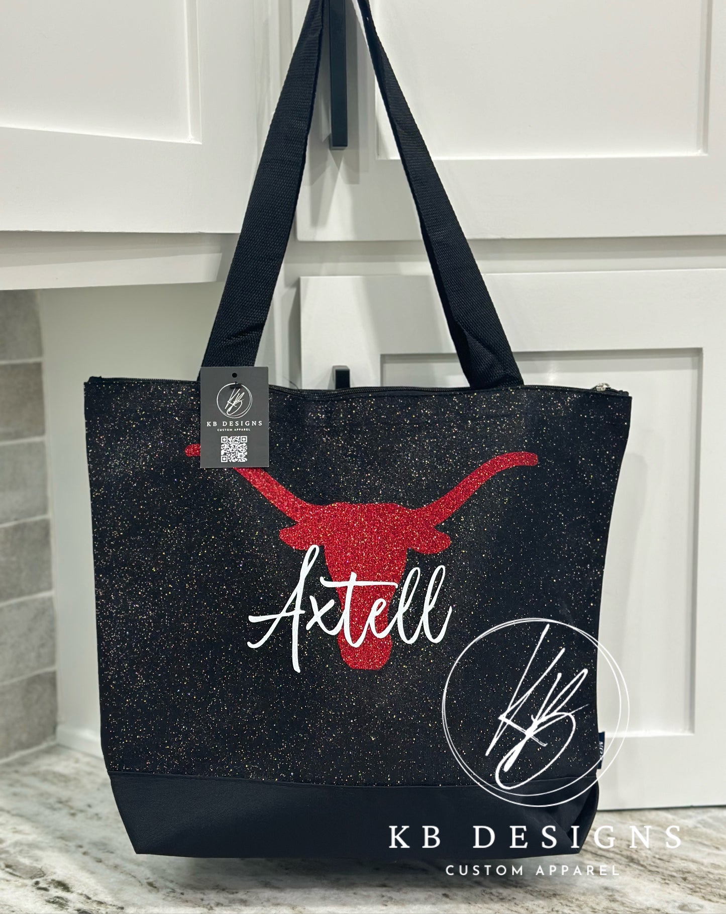 Custom Glitter Canvas Tote Bag