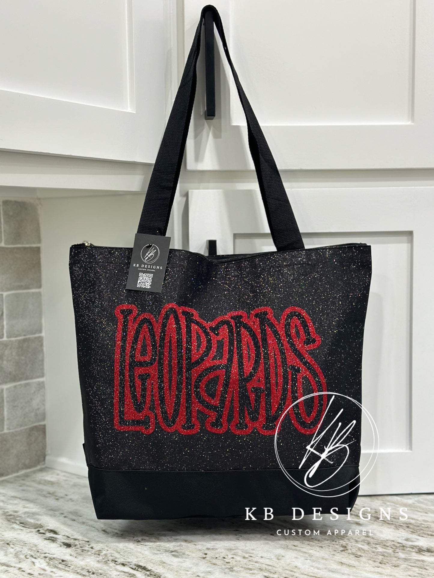 Custom Glitter Canvas Tote Bag